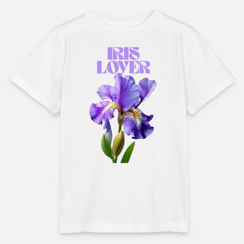 Lila Irisblume Botanisches Design - Stanley/Stella Kinder T-Shirt MINI CREATOR  - Weiß