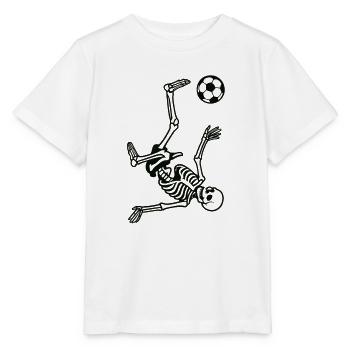 Skeleton with Football | Bicycle kick - Stanley/Stella MINI CREATOR Kids’ T-Shirt - white - Front - Maike (125cm)