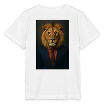 Lion in a suit - Stanley/Stella MINI CREATOR Kids’ T-Shirt - white - Front - Maike (125cm)