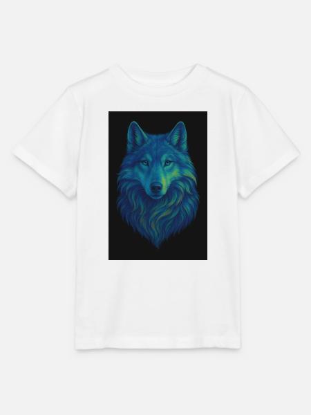 Neonwolf Farbiges Wolfporträt - Stanley/Stella Kinder T-Shirt MINI CREATOR - Weiß