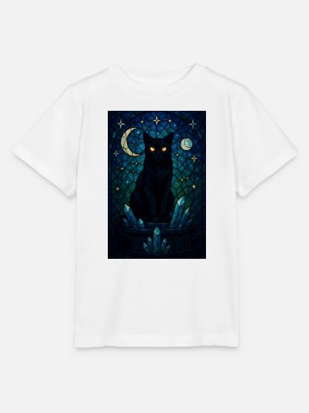 Mitternachtskatze Kristallprisma - Stanley/Stella Kinder T-Shirt MINI CREATOR - Weiß