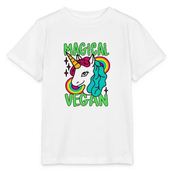 Magisches Go Vegan-Einhorn - Stanley/Stella Kinder T-Shirt MINI CREATOR  - Weiß - Vorne - Maike (125cm)