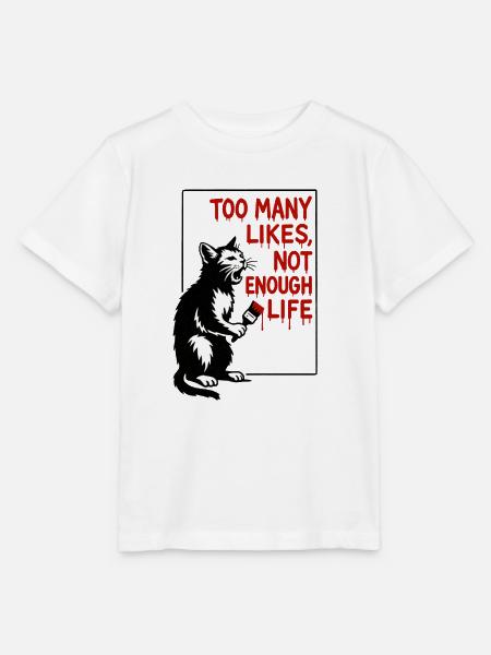 Katzenkunst: Zu viele Likes, zu wenig Leben - Stanley/Stella Kinder T-Shirt MINI CREATOR - Weiß