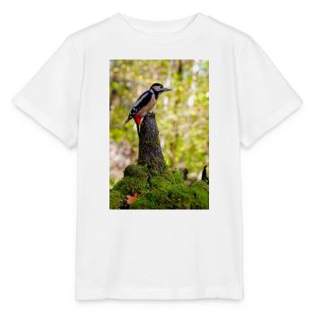 Crimson Crest Woodpecker Forest - Stanley/Stella Kinder T-Shirt MINI CREATOR  - Weiß - Vorne - Maike (125cm)