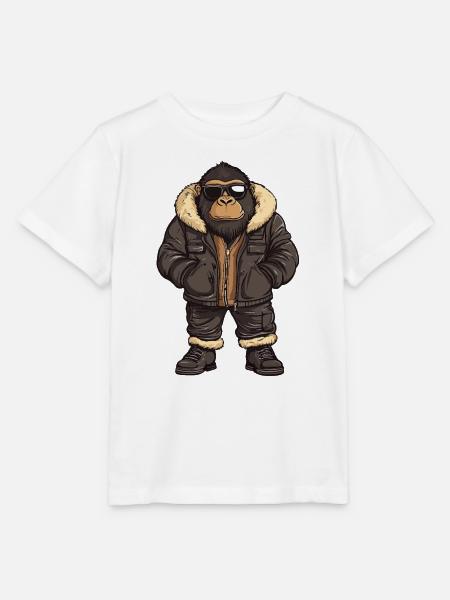 Gorilla Cool Winter - Stanley/Stella Kinder T-Shirt MINI CREATOR - Weiß