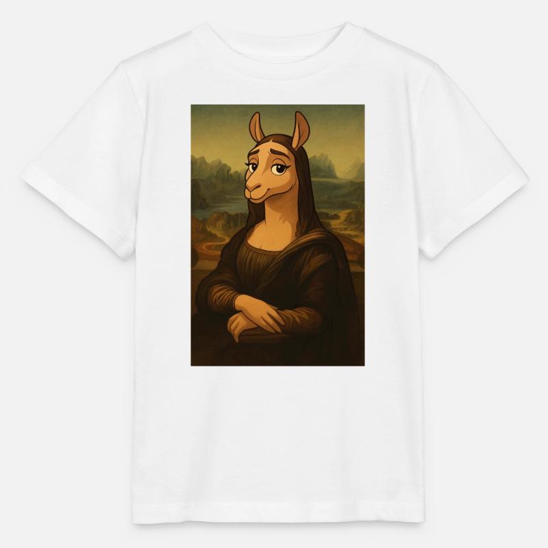 Lama Mona Lisa Rätselhaft - Stanley/Stella Kinder T-Shirt MINI CREATOR  - Weiß