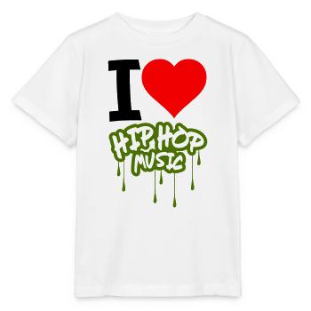 J’adore la musique hip hop - T-shirt bio MINI CREATOR Stanley/Stella Enfant - blanc - Devant - Maike (125cm)
