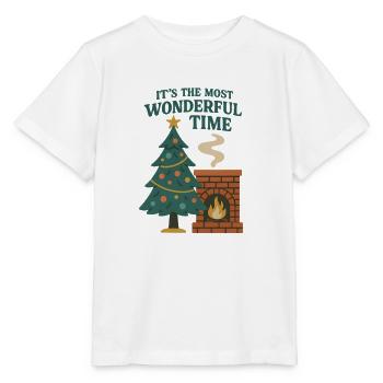 Christmas Cozy Fireplace - Stanley/Stella MINI CREATOR Kids’ T-Shirt - white - Front - Maike (125cm)