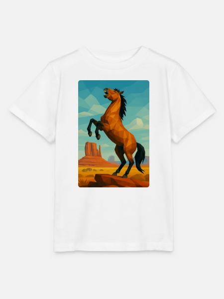Polynature Wildpferd - Stanley/Stella Kinder T-Shirt MINI CREATOR - Weiß