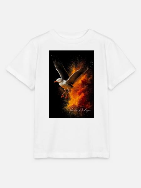 Möwenflug vor Feuerstaub - Stanley/Stella Kinder T-Shirt MINI CREATOR  - Weiß