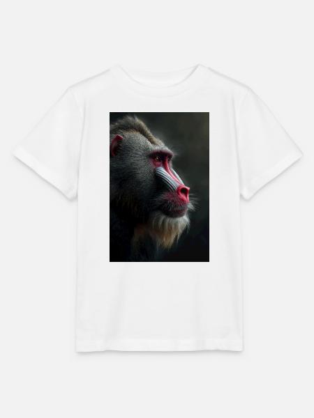 Mandrill-Blick in Samtennacht - Stanley/Stella Kinder T-Shirt MINI CREATOR - Weiß