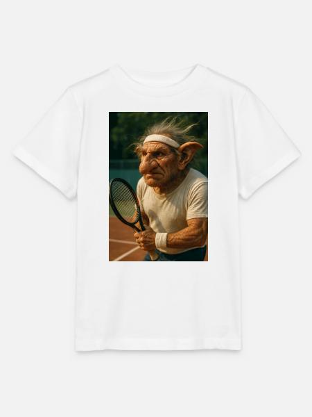 Alter Troll auf dem Tennisplatz - Stanley/Stella Kinder T-Shirt MINI CREATOR - Weiß