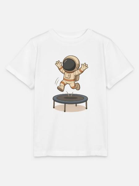 Astronauten-Springtrampolin-T-Shirt - Stanley/Stella Kinder T-Shirt MINI CREATOR - Weiß