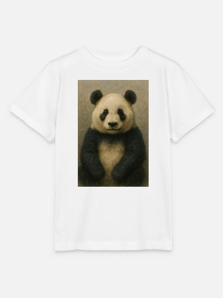 Panda-Porträt in weichem Ölgemälde - Stanley/Stella Kinder T-Shirt MINI CREATOR  - Weiß