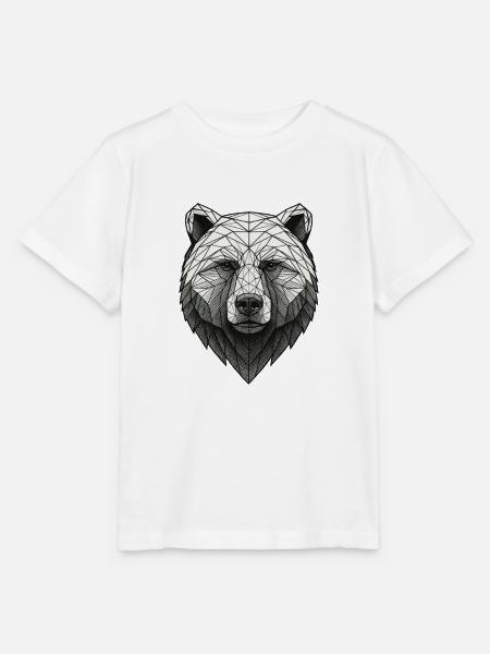 Geometrischer Bärenkopf Ornament - Stanley/Stella Kinder T-Shirt MINI CREATOR - Weiß