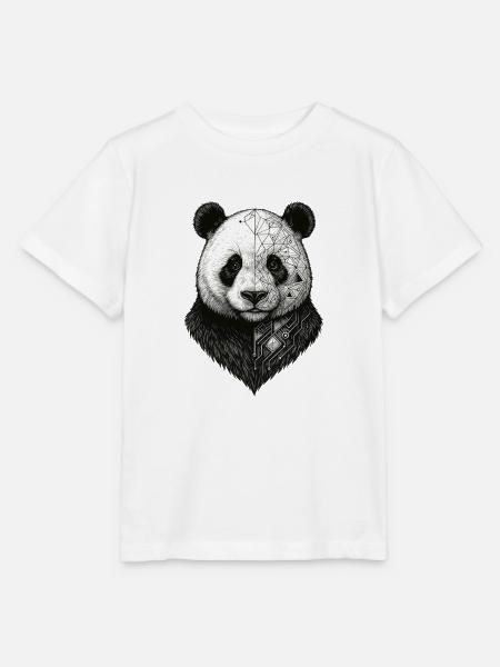 Panda Halb Geometrische Technologie - Stanley/Stella Kinder T-Shirt MINI CREATOR - Weiß