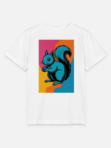 Buntes Eichhörnchen Pop Art - Stanley/Stella Kinder T-Shirt MINI CREATOR - Weiß