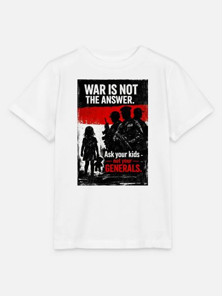 Antikriegs-Silhouettenkind gegen Generäle - Stanley/Stella Kinder T-Shirt MINI CREATOR - Weiß