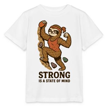 Strong Is a State of Mind – Boulder Faultier Frau - Stanley/Stella Kinder T-Shirt MINI CREATOR  - Weiß - Vorne - Maike (125cm)