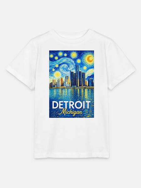Detroit, Michigan - Stanley/Stella Kinder T-Shirt MINI CREATOR - Weiß