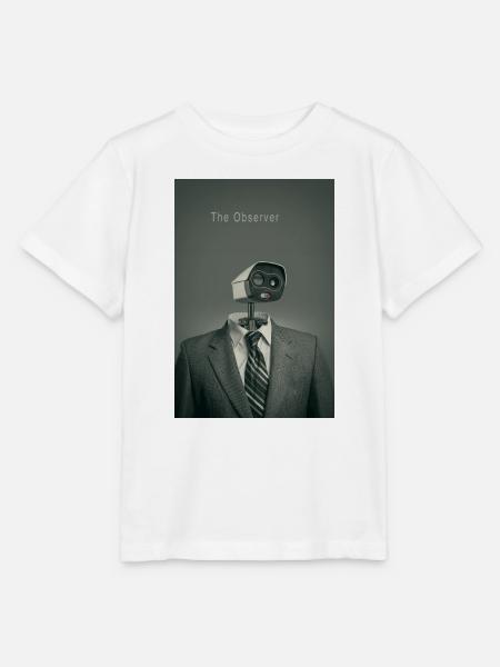 The Observer Minimal Surveillance Art Poster - Stanley/Stella Kinder T-Shirt MINI CREATOR  - Weiß