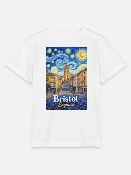 Bristol England Sternennacht-Stadtbild - Stanley/Stella Kinder T-Shirt MINI CREATOR  - Weiß
