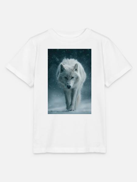 Arktischer Wolf im Schneefall - Stanley/Stella Kinder T-Shirt MINI CREATOR - Weiß