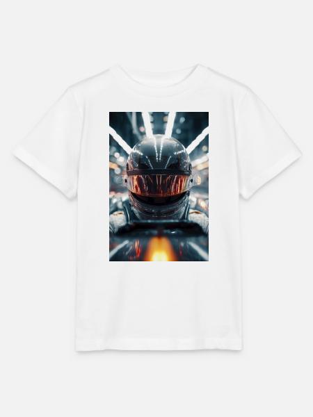 Neon Racer Helm - Stanley/Stella Kinder T-Shirt MINI CREATOR - Weiß
