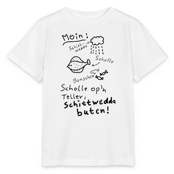 Typisch Norddeutsch Nordisch Platt Moin  - Stanley/Stella Kinder T-Shirt MINI CREATOR  - Weiß - Vorne - Maike (125cm)