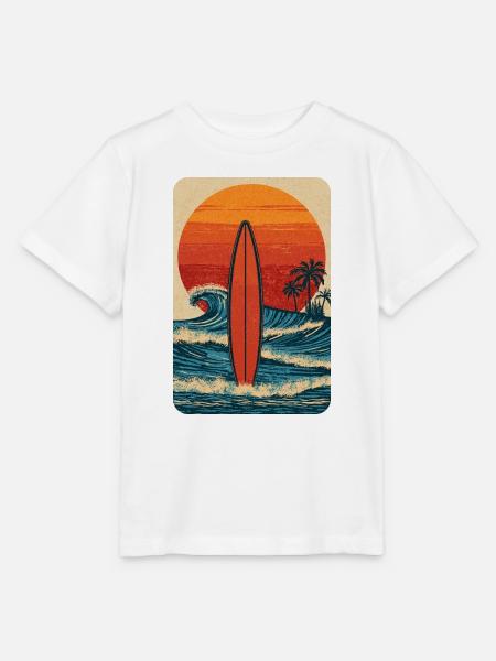 Sonnenuntergang Surf - Stanley/Stella Kinder T-Shirt MINI CREATOR - Weiß