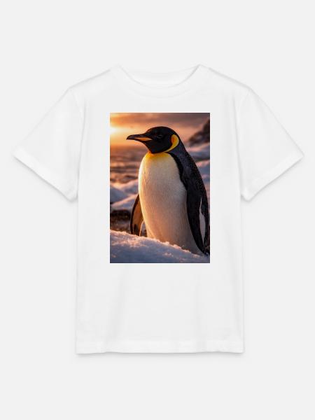 Pinguin im Schein des Sonnenuntergangs - Stanley/Stella Kinder T-Shirt MINI CREATOR - Weiß