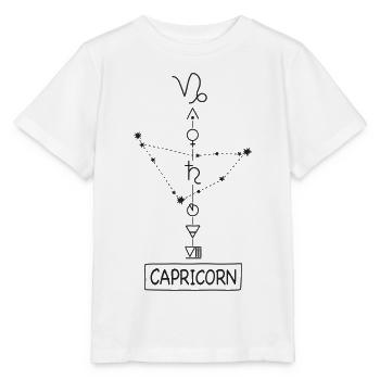 Capricorne - Zodiaque Capricorne - Noir - T-shirt bio MINI CREATOR Stanley/Stella Enfant - blanc - Devant - Maike (125cm)