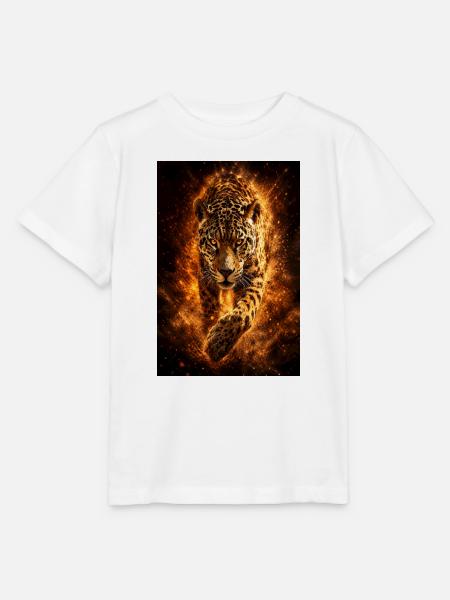 Inferno Leopard Feuer - Stanley/Stella Kinder T-Shirt MINI CREATOR - Weiß