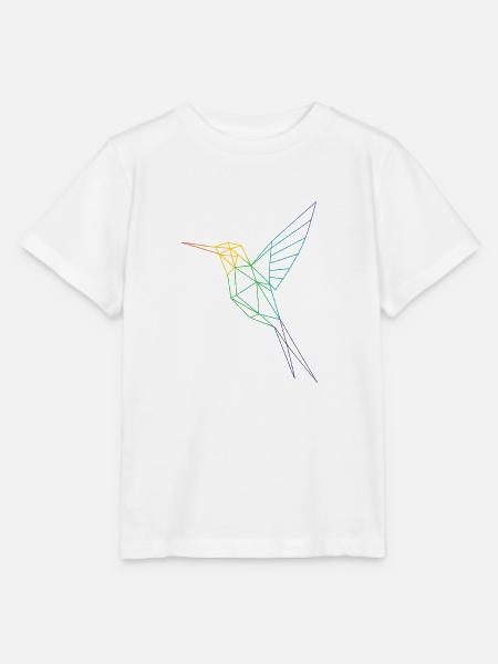 Geometrischer Regenbogenkolibri - Stanley/Stella Kinder T-Shirt MINI CREATOR - Weiß