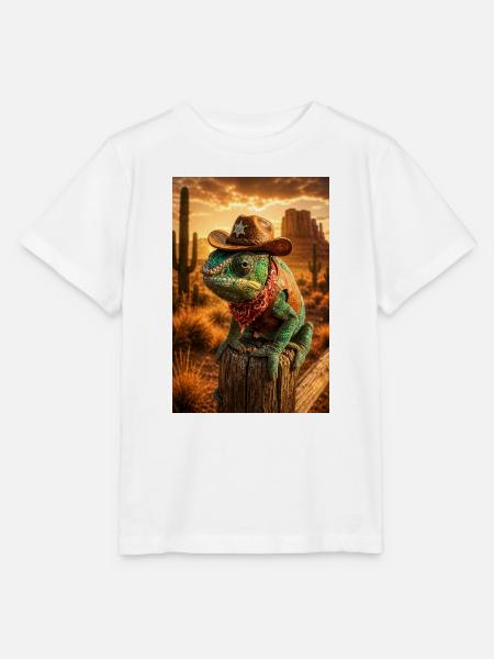 Wüsten-Cowboy-Gecko - Stanley/Stella Kinder T-Shirt MINI CREATOR - Weiß