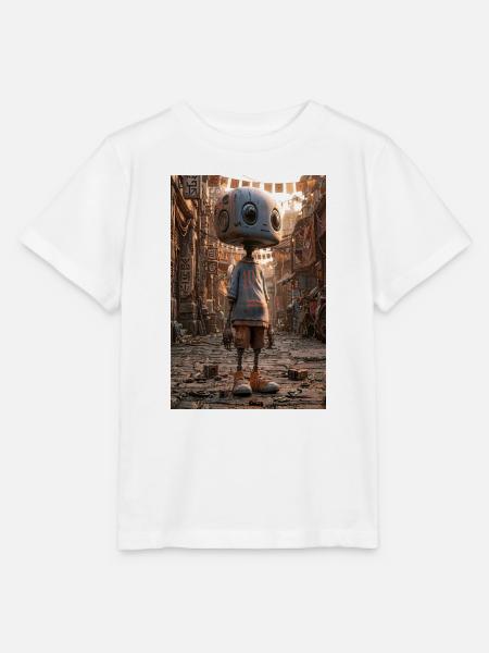 Rostiger Roboter im Neon-Basar - Stanley/Stella Kinder T-Shirt MINI CREATOR - Weiß