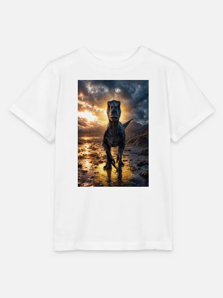 Dino am Sunset Shore - Stanley/Stella Kinder T-Shirt MINI CREATOR - Weiß