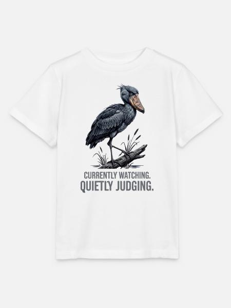 Schuhschnabelstorch Wächter Illustration - Stanley/Stella Kinder T-Shirt MINI CREATOR - Weiß