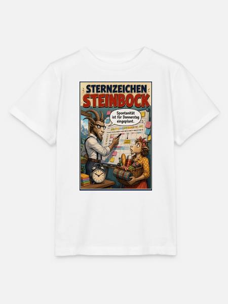Sternzeichen Steinbock - Spontanität mit Termin - Stanley/Stella Kinder T-Shirt MINI CREATOR - Weiß