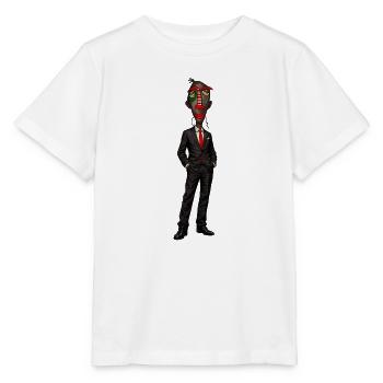 Surreales Anzugportrait mit Farbmaske - Stanley/Stella Kinder T-Shirt MINI CREATOR  - Weiß - Vorne - Maike (125cm)
