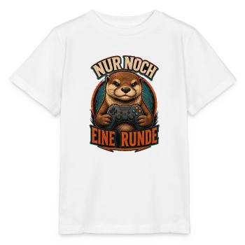 NUR NOCH EINE RUNDE – Biber mit Controller - Stanley/Stella Kinder T-Shirt MINI CREATOR  - Weiß - Vorne - Maike (125cm)