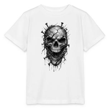 Skull With Nails Gothic Horror Graphic - Stanley/Stella MINI CREATOR Kids’ T-Shirt - white - Front - Maike (125cm)
