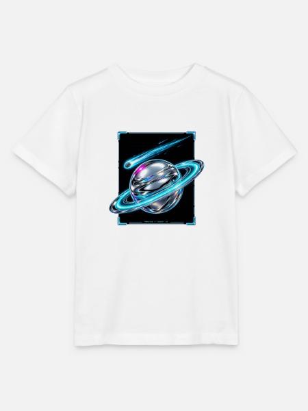 Saturns Neonkugel - Stanley/Stella Kinder T-Shirt MINI CREATOR - Weiß