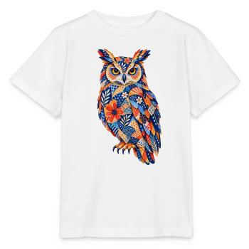 PatchworkEule Farbenpracht - Stanley/Stella Kinder T-Shirt MINI CREATOR  - Weiß - Vorne - Maike (125cm)