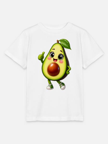Fröhliches Avocado-Maskottchen - Stanley/Stella Kinder T-Shirt MINI CREATOR - Weiß