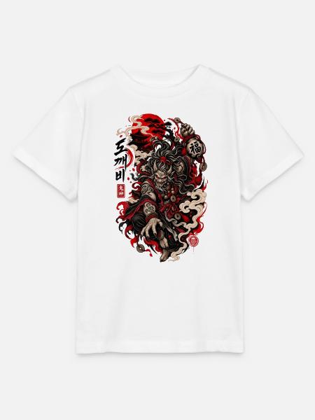 Dämonischer Wächter im Feuerrot - Stanley/Stella Kinder T-Shirt MINI CREATOR - Weiß