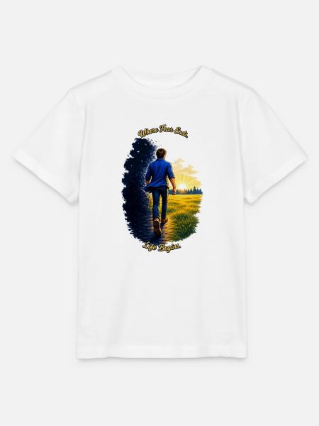 Where Fear Ends, Life Begins - Stanley/Stella Kinder T-Shirt MINI CREATOR  - Weiß