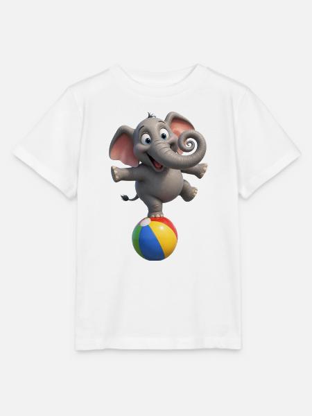 Elefantenpendel auf Ballon - Stanley/Stella Kinder T-Shirt MINI CREATOR - Weiß