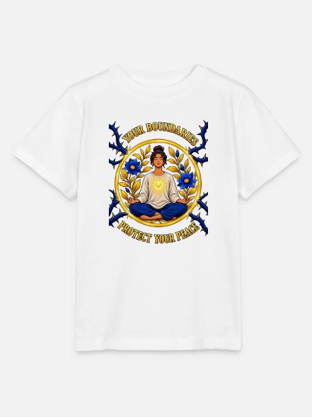 Your Boundaries Protect Your Peace - Stanley/Stella Kinder T-Shirt MINI CREATOR - Weiß
