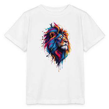 Löwe Aquarell - Stanley/Stella Kinder T-Shirt MINI CREATOR  - Weiß - Vorne - Maike (125cm)
